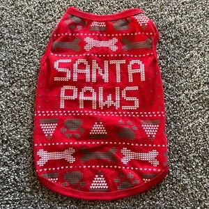 NWOT Born to be Loved red Santa Paws bones dog shirt M